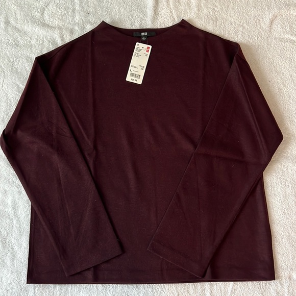 Uniqlo Tops - UNIQLO Ladies wool blend long sleeve pullover, size L